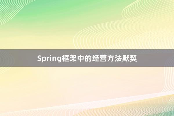 Spring框架中的经营方法默契