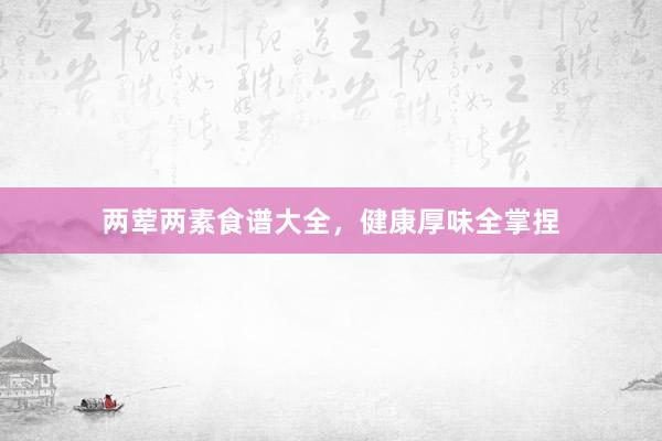 两荤两素食谱大全，健康厚味全掌捏
